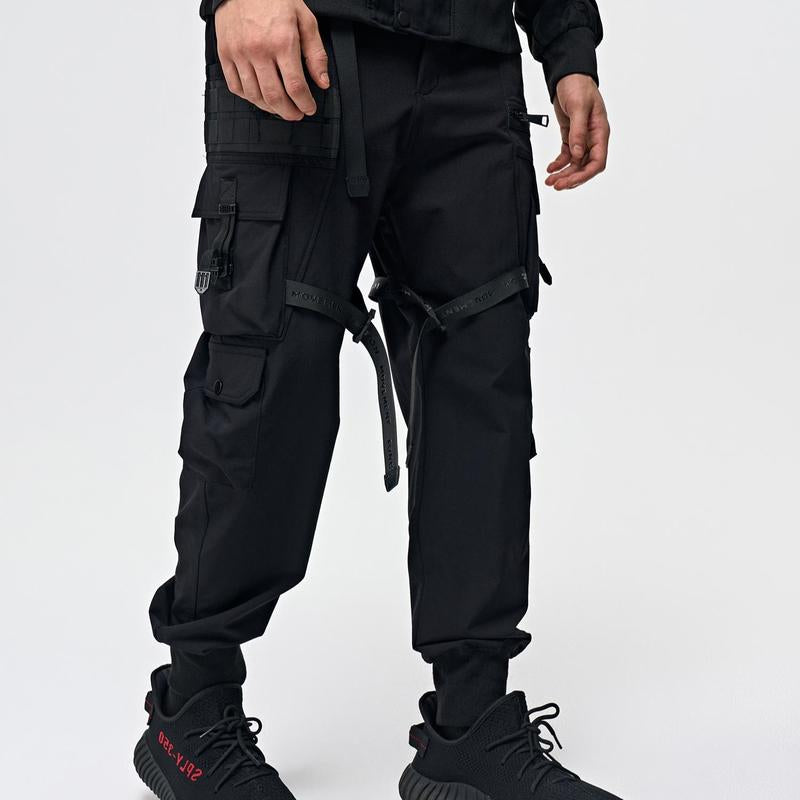 Niepce Techwear Pants Streetwear Fashion 173 Matte Black Cargo Joggers