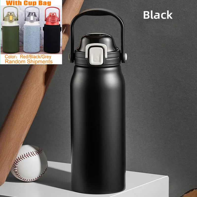 2L Tumbler Thermo Bottle Large Capacity with Straw Stainless Steel Thermal Water Bottle Cold and Hot Thermo Cup Vacuum Flask Gym