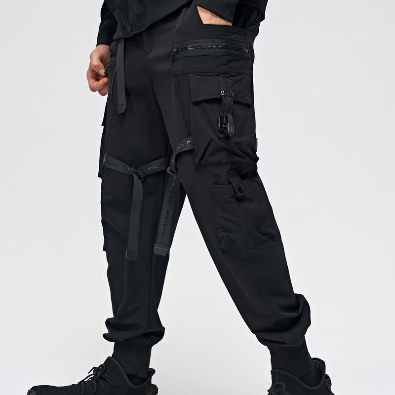 Niepce Techwear Pants Streetwear Fashion 173 Matte Black Cargo Joggers