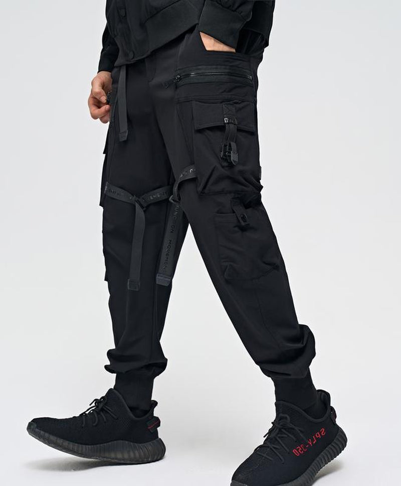 Niepce Techwear Pants Streetwear Fashion 173 Matte Black Cargo Joggers