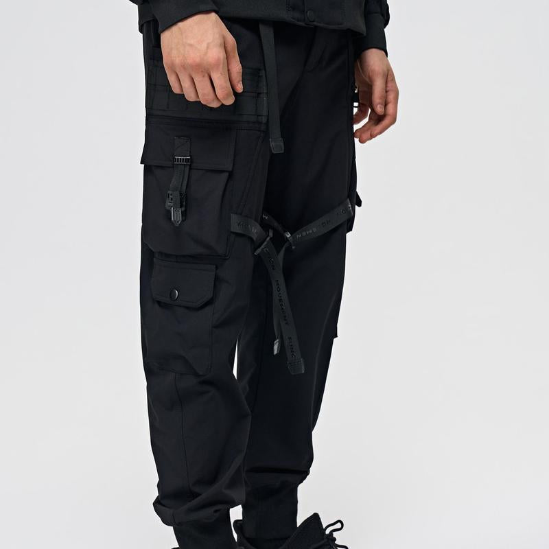 Niepce Techwear Pants Streetwear Fashion 173 Matte Black Cargo Joggers