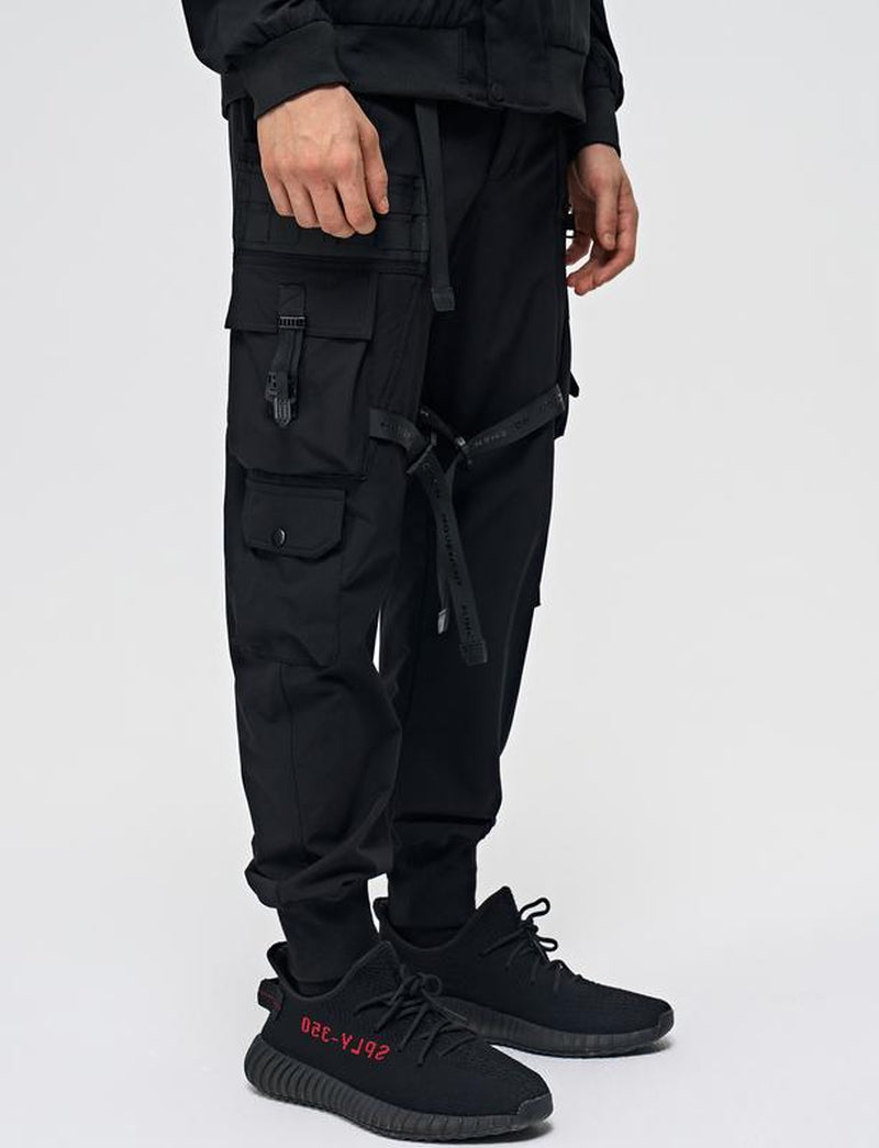 Niepce Techwear Pants Streetwear Fashion 173 Matte Black Cargo Joggers